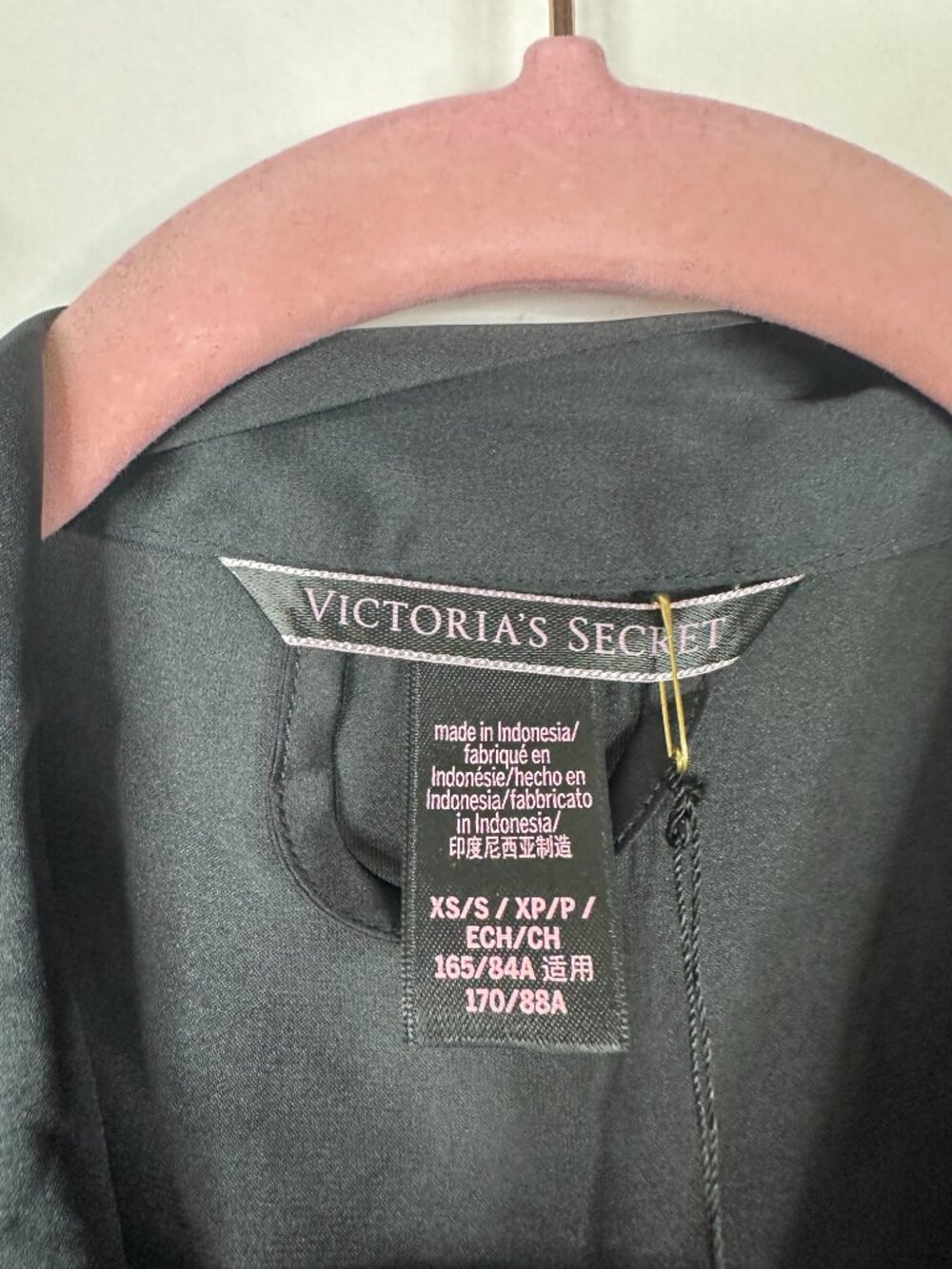 NWT Victoria's Secret Georgette Flounce Robe Black XS/ Small #A2001 - Picture 6 of 8